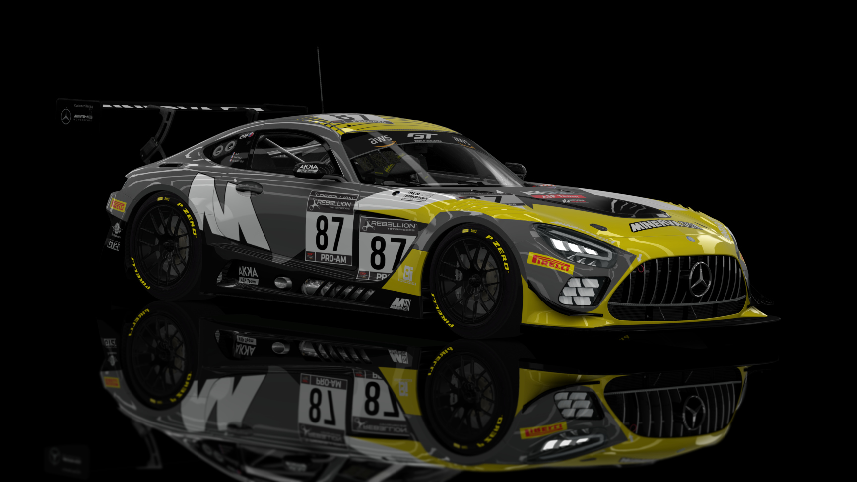 ACF GT3 - AMG GT3 EVO 2020, skin Akka Yellow #87