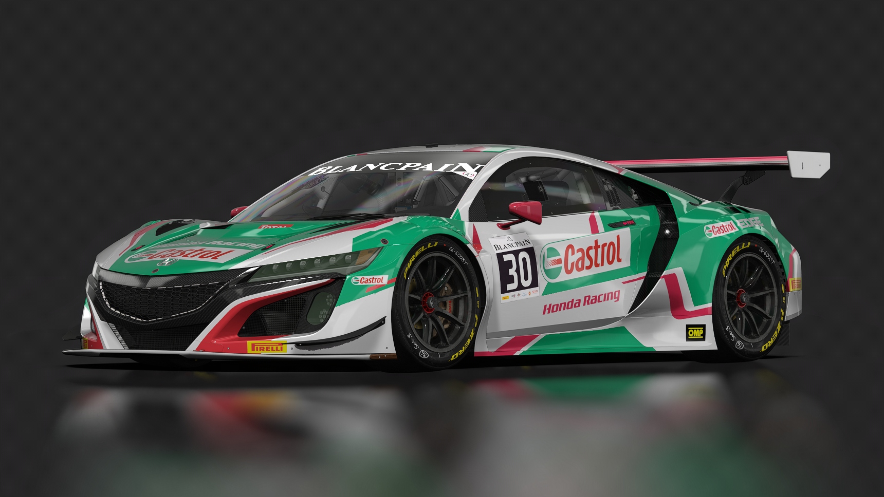 Honda NSX GT3 Evo22, skin BLANCPAIN_2018_30_Castrol_Honda